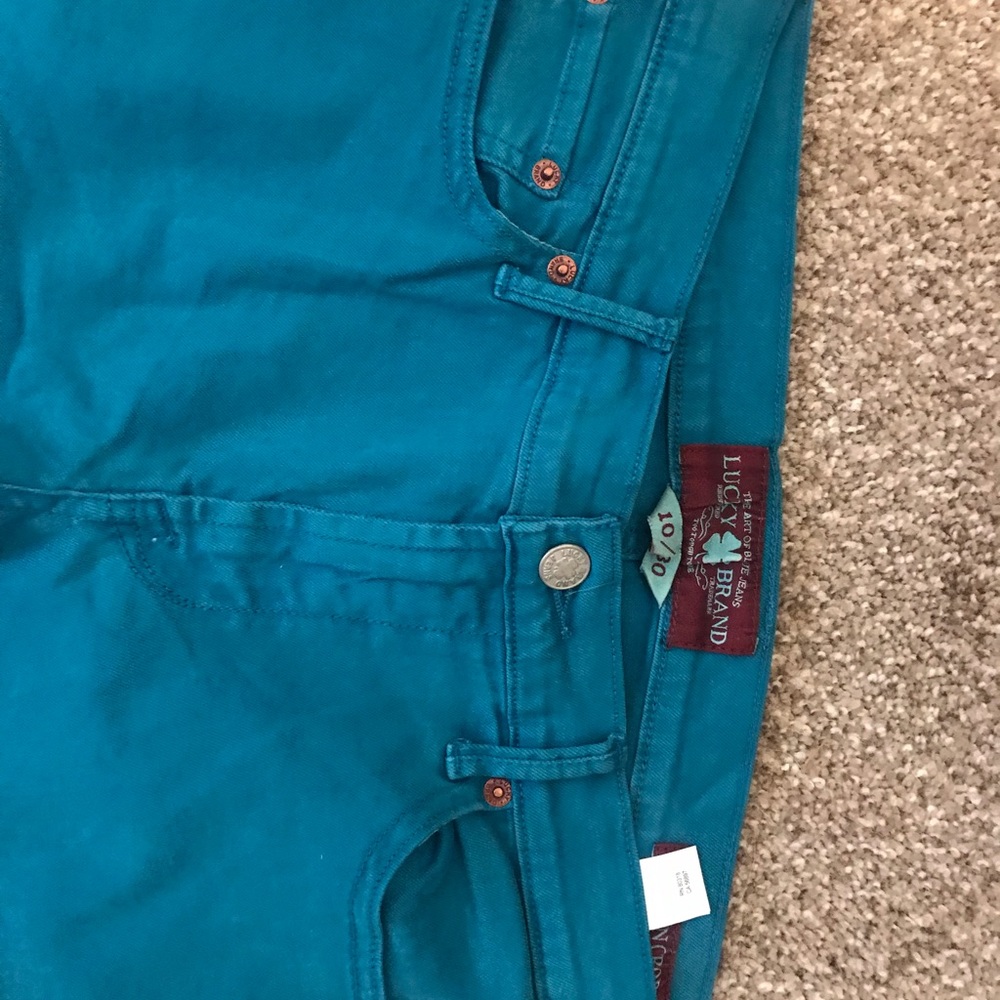 Cropped dark teal lucky brand pants